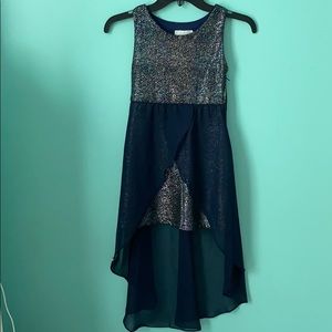 Short dress with long overlay